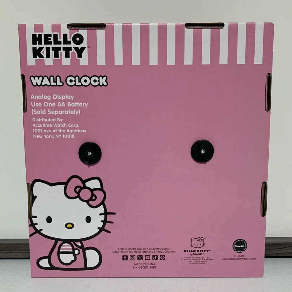 Hello Kitty by Sanrio Analog Wall Clock-New in Box